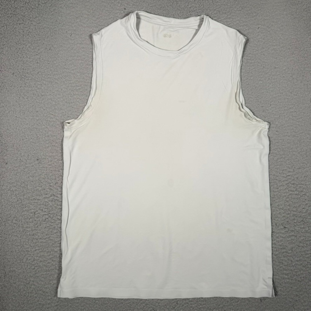 ALO Yoga Shirt Mens Medium Gray Performance Sleeveless Tank Top Athletic Logo